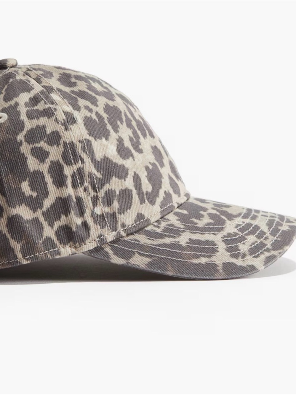 NWOT H&M Leopard Print Washed-Look Twill Cap